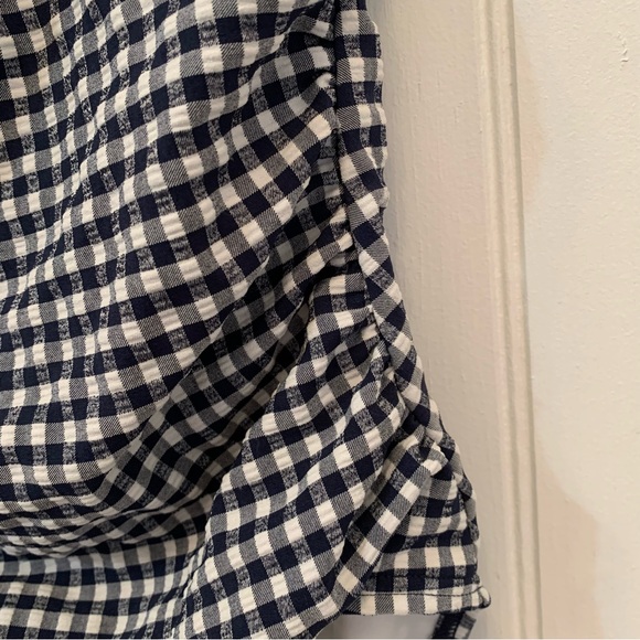 *NWT* LOFT Beach Gingham Seersucker Twist Bandeau One-Piece Swimsuit - Picture 5 of 13